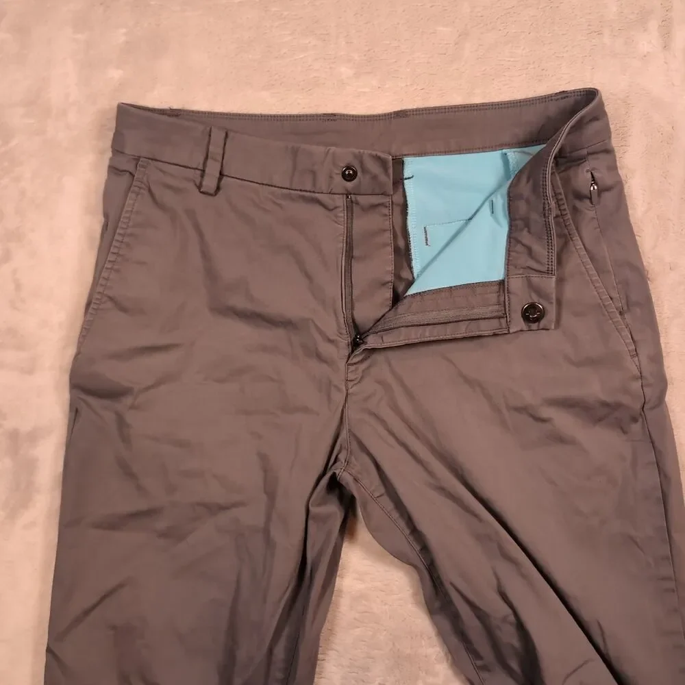 Birddogs Golf Pants Mens 32x34 (32x32) Gray Lined Chino Stretch Tech Performance